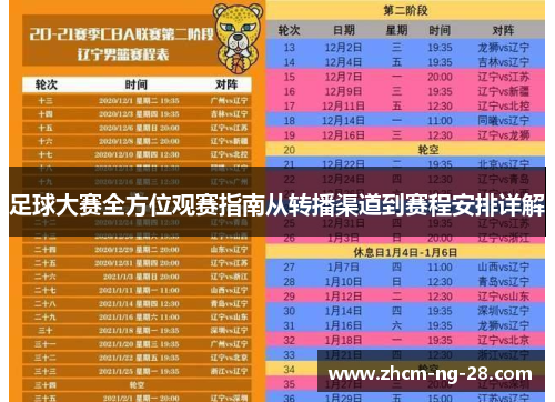 足球大赛全方位观赛指南从转播渠道到赛程安排详解 足球大赛全方位观赛指南从转播渠道到赛程安排详解